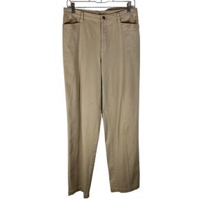 Rafaella Woman Size 8 Trouser Pants Cream Beige Career Business Chino Pockets‎